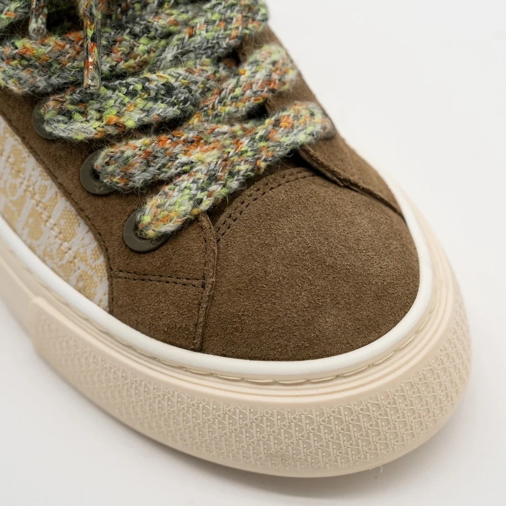 size 43eu 10 US Dior B33 Tennis Green Khaki Suede Sneakers Canvas - Picture 7 of 13